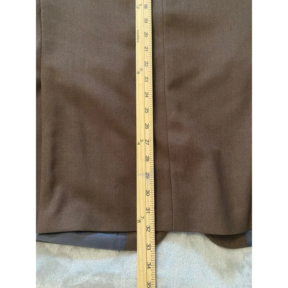 Calvin Klein Blazer Mens 44L Brown Solid Two‎ Button Double Vent Sport Coat